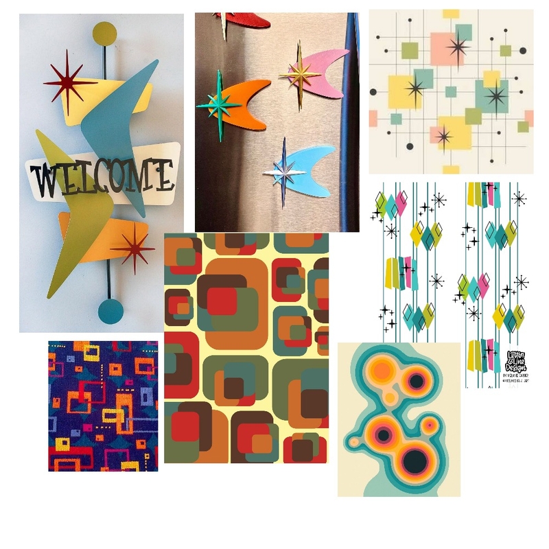 Patterns 60s Interior Design Mood Board by HpEal