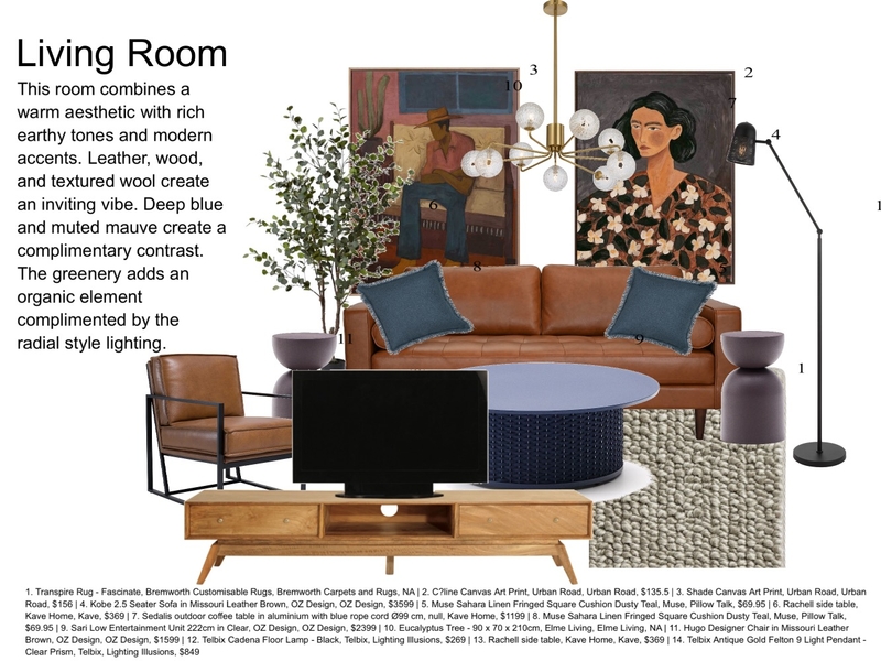 Living Room Interior Design Mood Board by Vinteriors