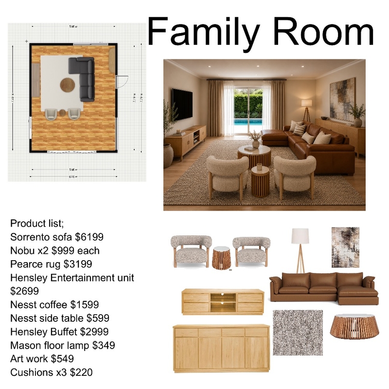 Family room Interior Design Mood Board by sarahyoungccc@gmail.com