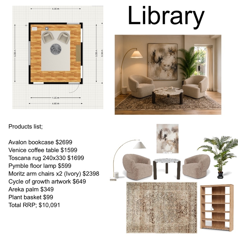 Library Interior Design Mood Board by sarahyoungccc@gmail.com