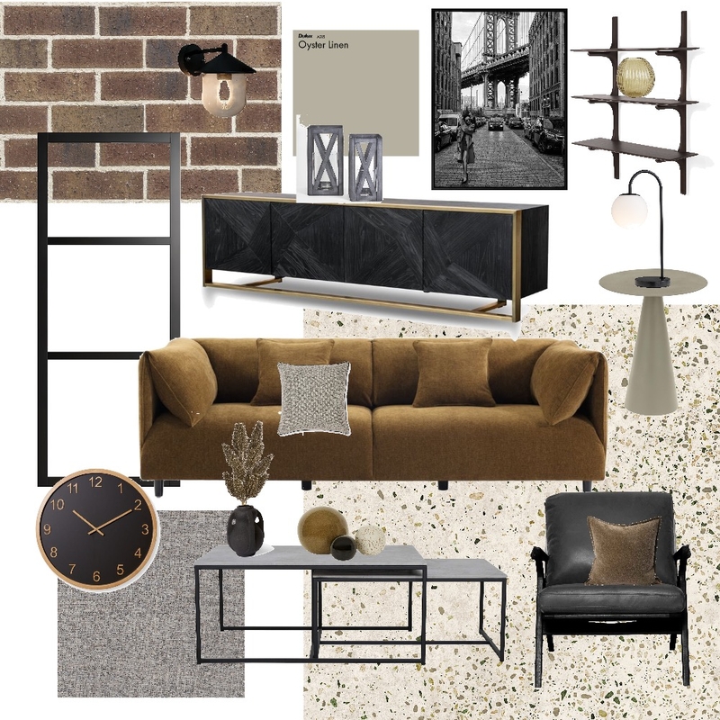 Industrial Sample Board Interior Design Mood Board by Kate.bajrovic@gmail.com