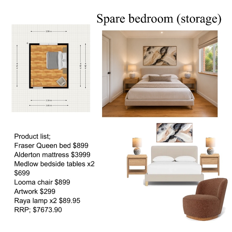 Spare bedroom storage Interior Design Mood Board by sarahyoungccc@gmail.com