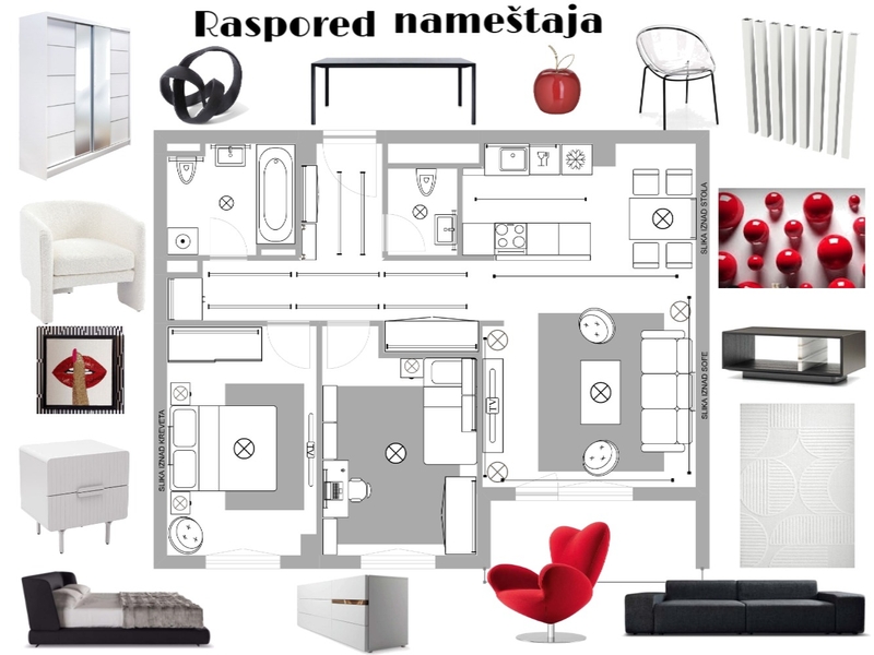 diplomski rad namestaj Interior Design Mood Board by marijakkg