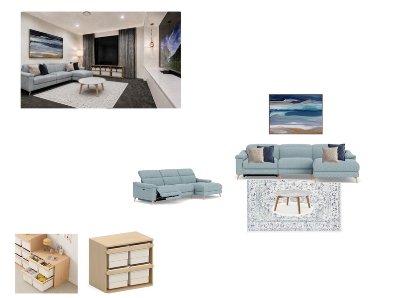 Media Room Downstairs Interior Design Mood Board by IIDR Interior Design