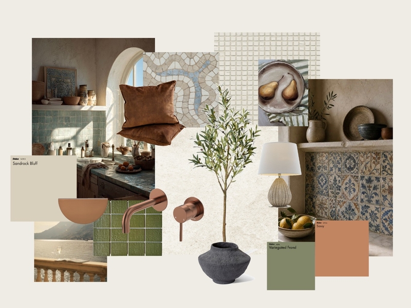 Mediterranean Mood Board Interior Design Mood Board by ncherry@westnet.com.au