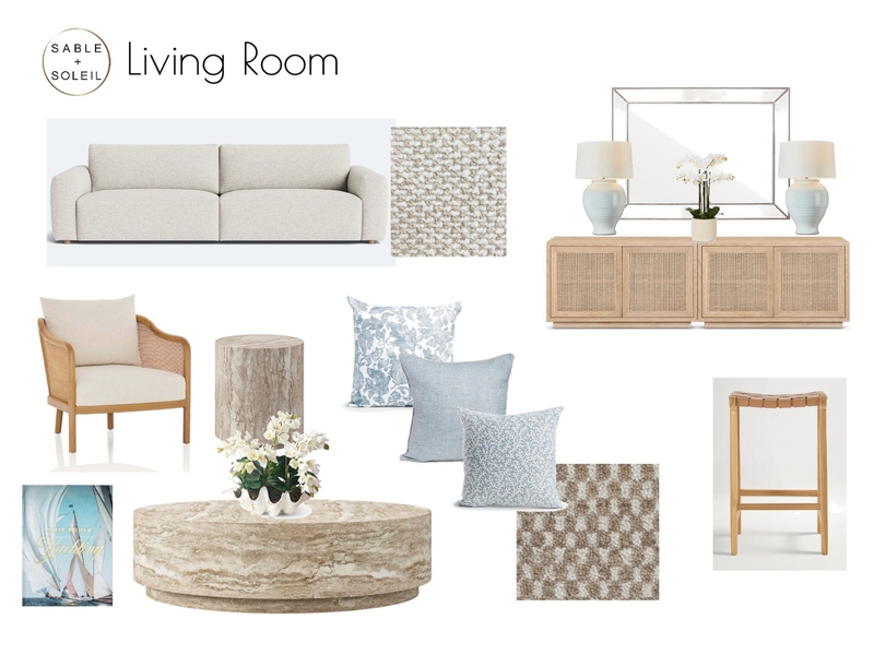 Marseilles Living Room Interior Design Mood Board by Sable + Soleil