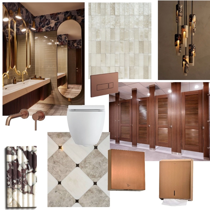 Elle Restaurant Concept Bathroom Interior Design Mood Board by jdarinteriors