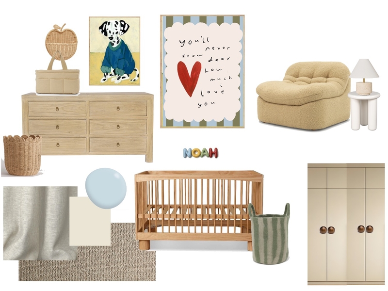 Montrose Nursery Interior Design Mood Board by Jorja Clair Interiors