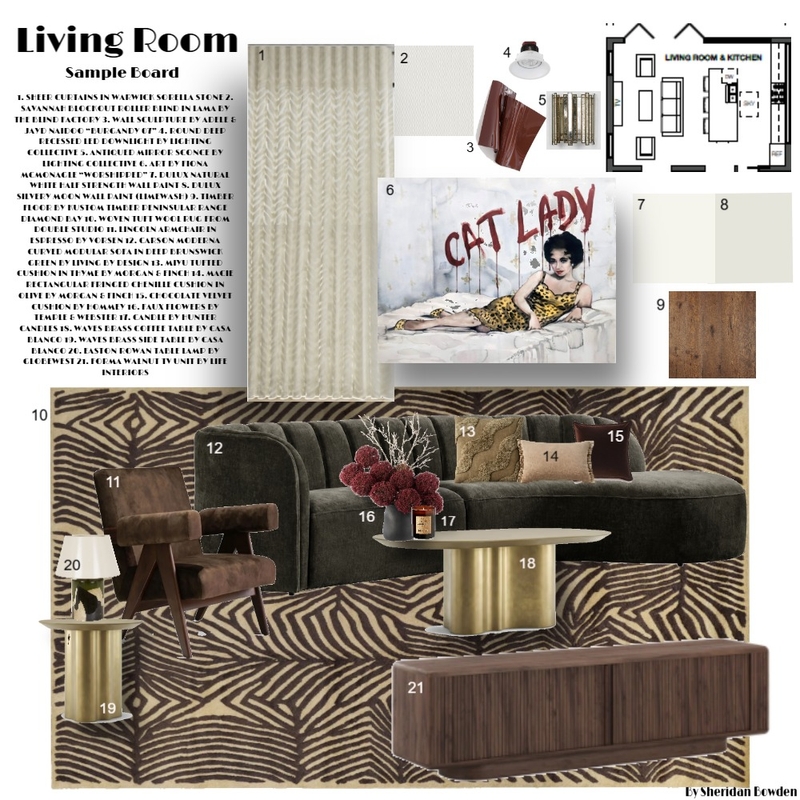 Living Room Interior Design Mood Board by Sheridan