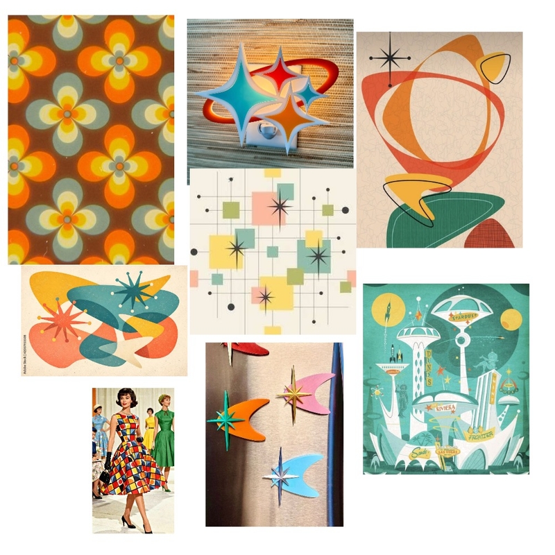 Patterns 60s Interior Design Mood Board by HpEal