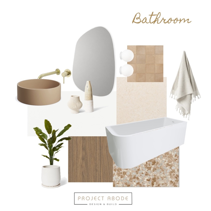 Terrazzo Terracotta Bathroom Interior Design Mood Board by Project Abode