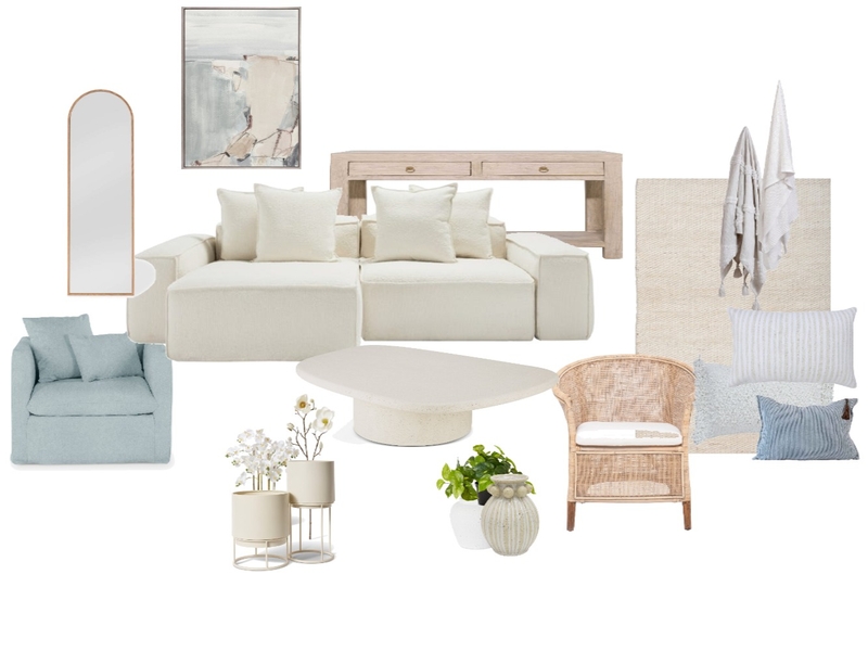 Coastal Living Room Mood Board Interior Design Mood Board by carolynporteous
