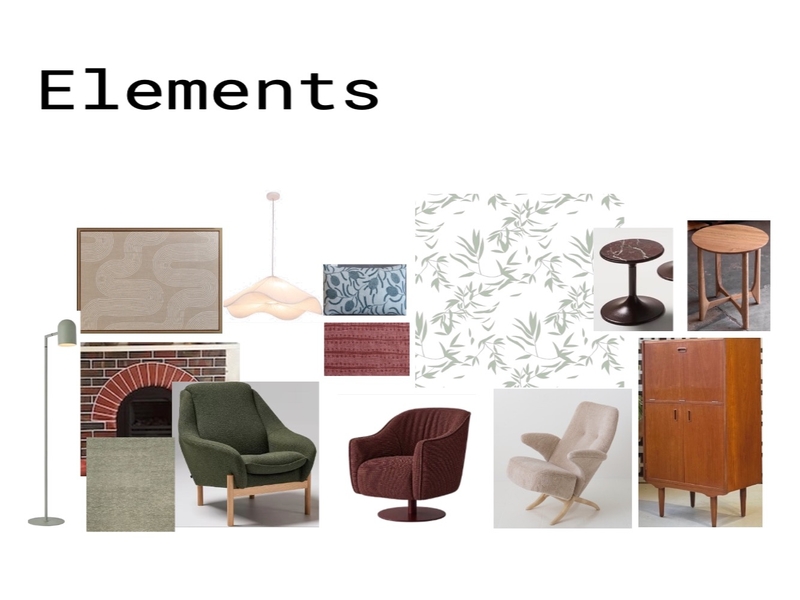 Hillard St sitting room elements Interior Design Mood Board by Katie Riddell Interior Decorator