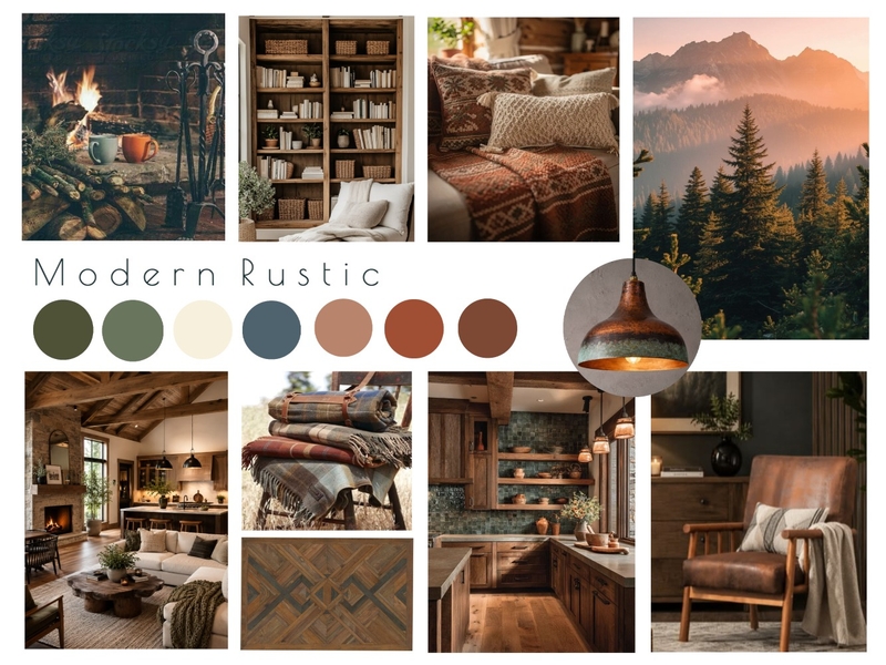 Modern Rustic Style Interior Design Mood Board by amartello823@gmail.com