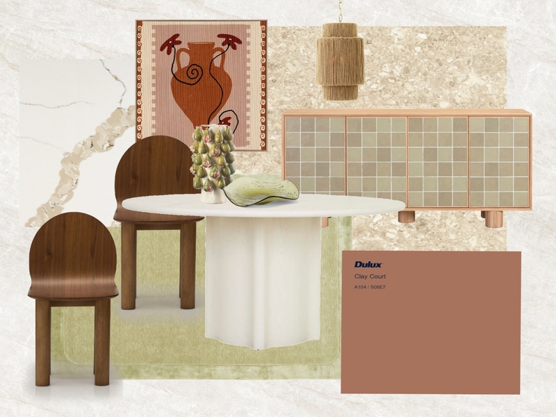 Mediterranean Dining Vibes Interior Design Mood Board by Genevieve Erougian