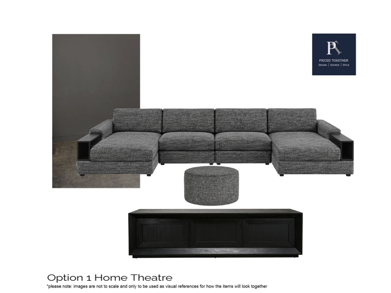 Home Theatre Option 1- Barcelona Lounge Interior Design Mood Board by MaryV