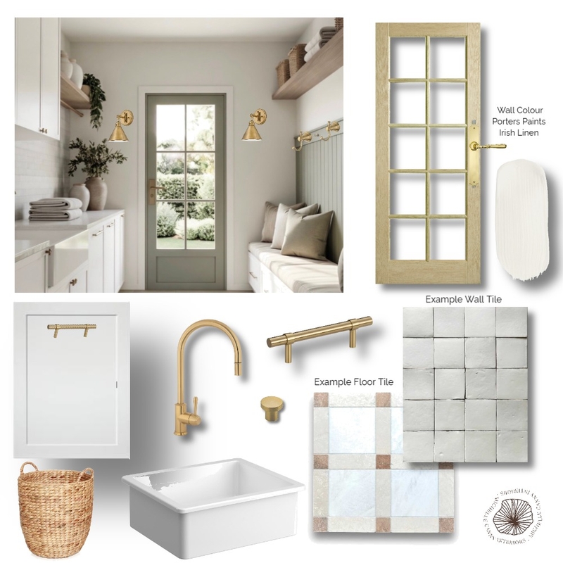 Laundry Design for Courtney Interior Design Mood Board by Michelle Canny Interiors