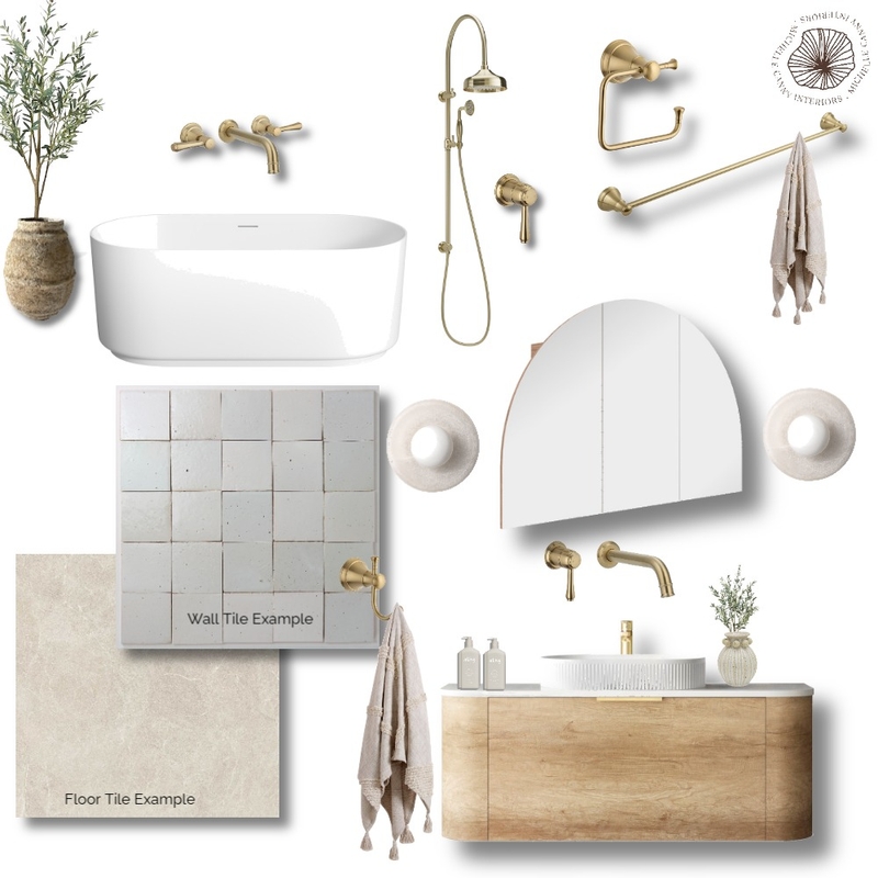 Courtney Main Bathroom Interior Design Mood Board by Michelle Canny Interiors