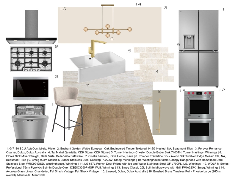 Module 9 Kitchen Interior Design Mood Board by Hibakamal
