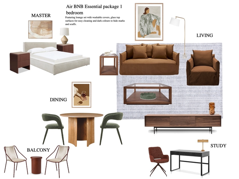 AirBnB Dark Interior Design Mood Board by Nueproperty