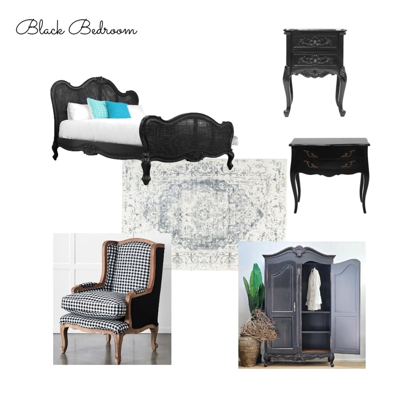Black Room Interior Design Mood Board by Jendar Interior Design