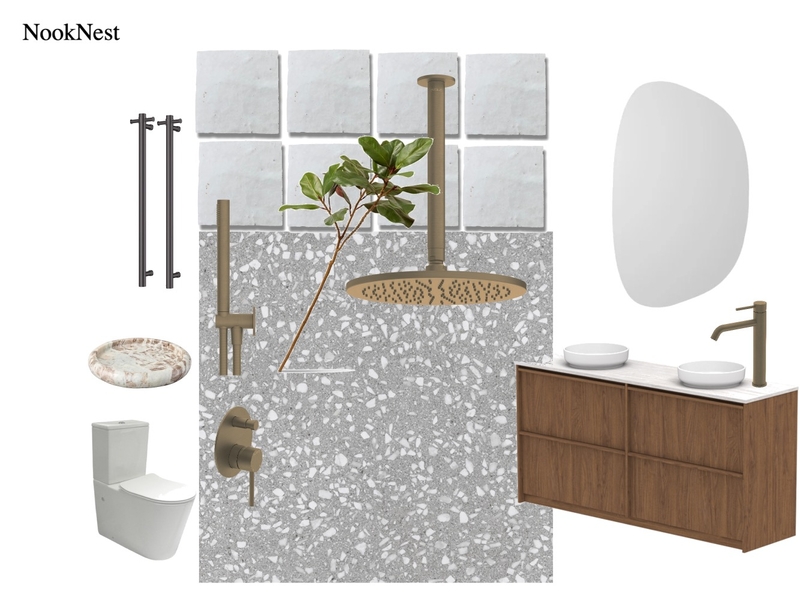 Main Bathroom Interior Design Mood Board by NookNest Pty Ltd