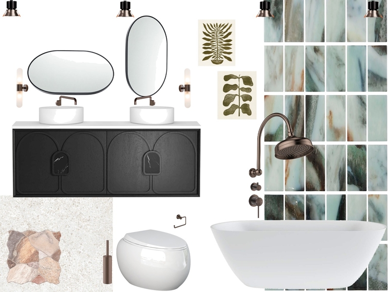 Blue tiled bathroom Interior Design Mood Board by alex hrl Blue tiled bathroom Interior Design Mood Board by alex hrl