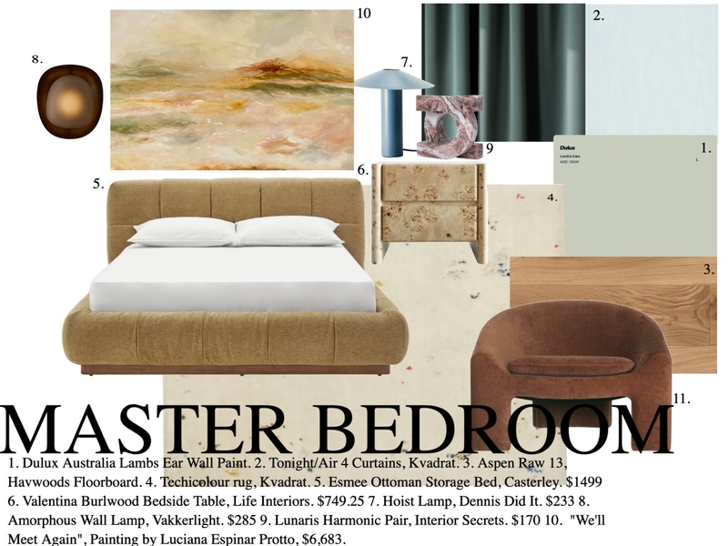 Master Bedroom Interior Design Mood Board by lidiyabilek