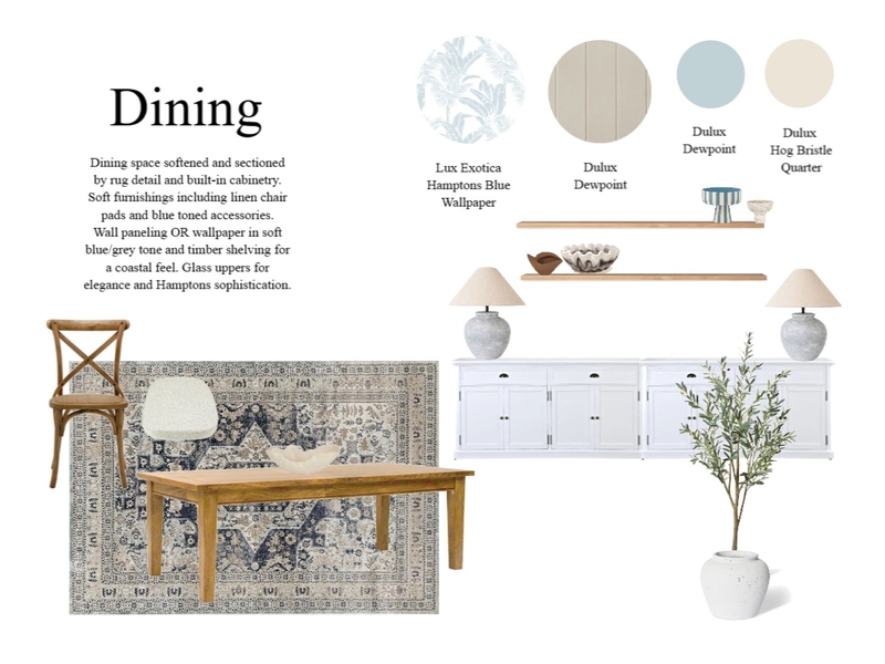 Hamptons Dining Interior Design Mood Board by Annie May Interiors Hamptons Dining Interior Design Mood Board by Annie May Interiors