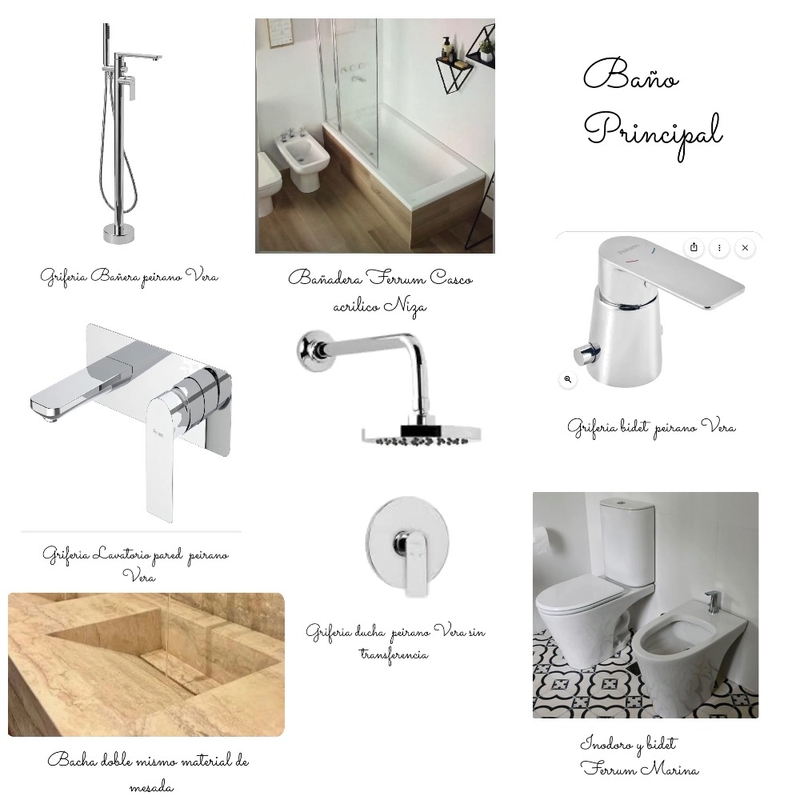 baño principal Interior Design Mood Board by chardon_cristina@hotmail.com