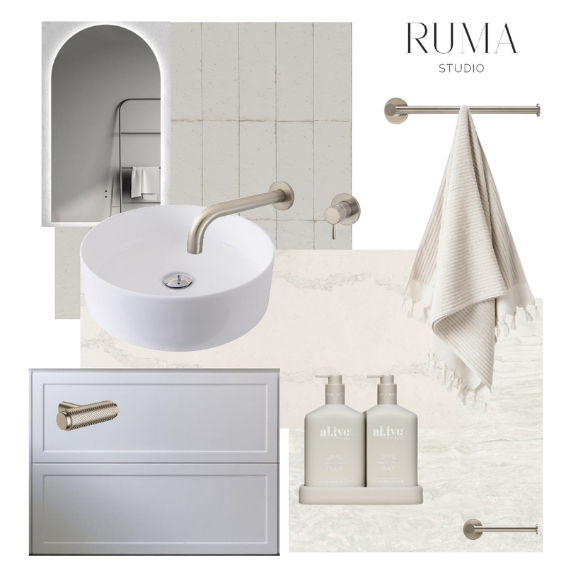 Oasis Drive - Powder Room Interior Design Mood Board by Ruma Studio