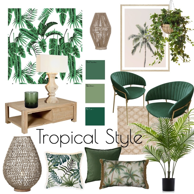 Tropical Style Interior Design Mood Board by Bradisha Benjamin - Style ...