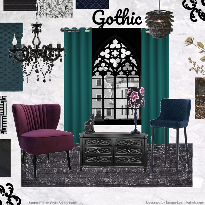 Gothic Interior Design Mood Board by emzinger - Style Sourcebook