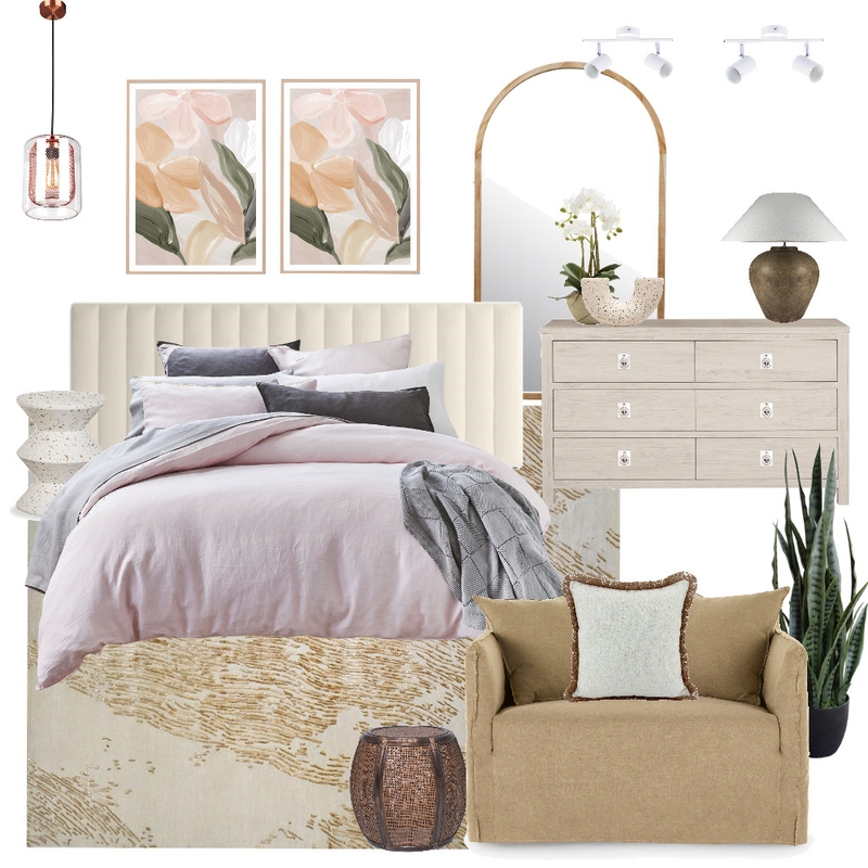 Neutral Chic Guest Bedroom Interior Design Mood Board by celeste ...