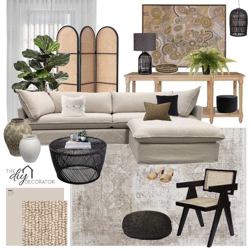 Neutral lounge room Interior Design Mood Board by Thediydecorator ...