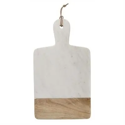 Macnevin Marble & Mango Wood Rectangular Paddle Serving Board, 27x47cm