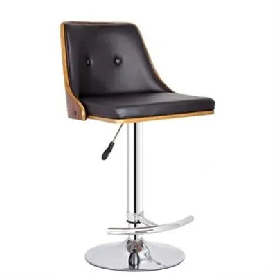 Florence Gas Lift Swivel Bar Stool, Walnut/Black