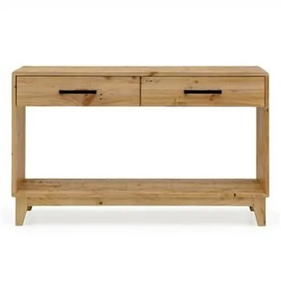 Portland Recycled Pine Timber 130cm Hall Table with Shelf