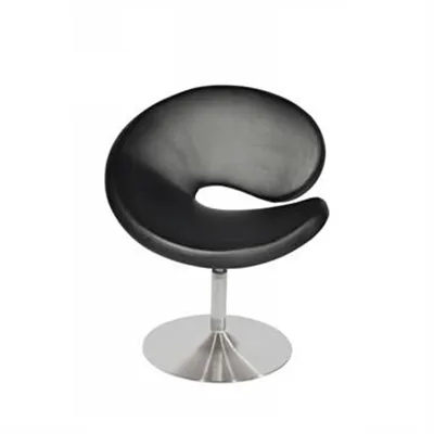 C Shape PU Leather Upholstered Occasional Chairs, Black