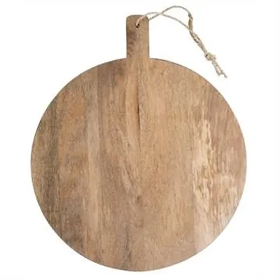 Blayney Mango Wood Round Serving Board with Handle, Medium