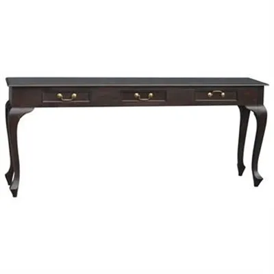 Queen Ann Mahogany Timber Sofa Table, 180cm, Chocolate