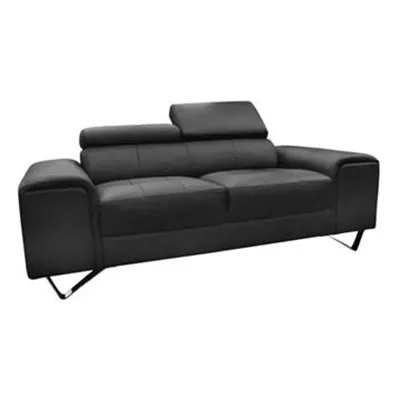 Majorca 2 Seater Leather Sofa, Black