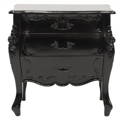 Riom Hand Crafted Mahogany Bedside Table, Black
