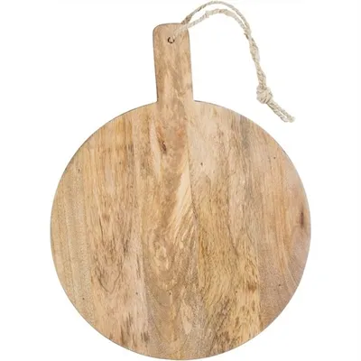 Blayney Mango Wood Round Serving Board with Handle, Small
