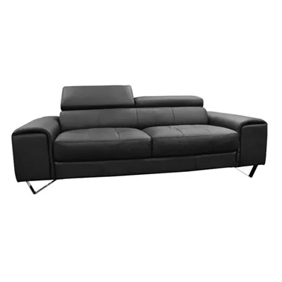 Majorca 3 Seater Leather Sofa, Black