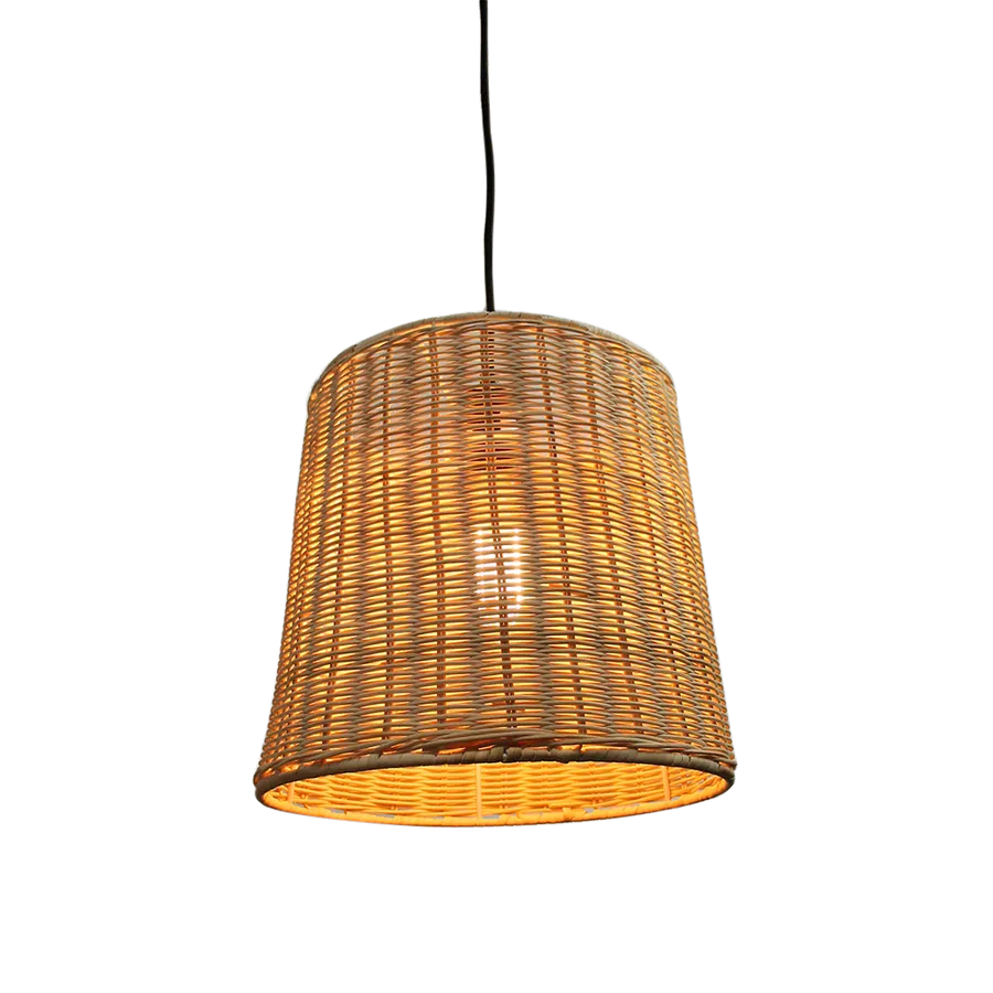 Wicker Basket Hanging Light