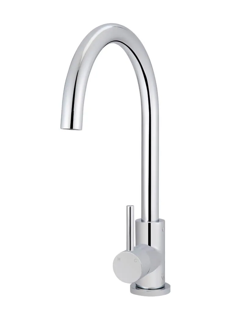 Meir | POLISHED CHROME ROUND KITCHEN MIXER TAP