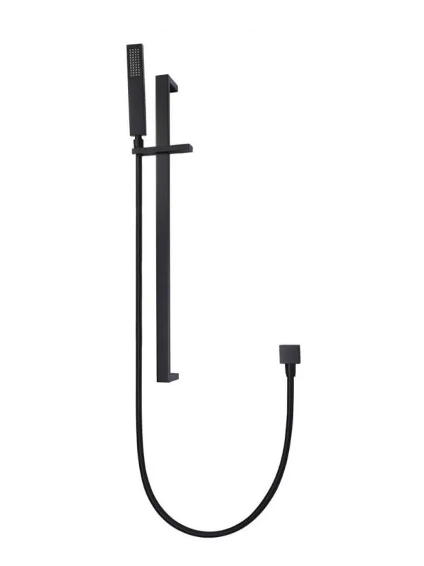 Meir | MATTE BLACK SQUARE SHOWER ON RAIL COLUMN