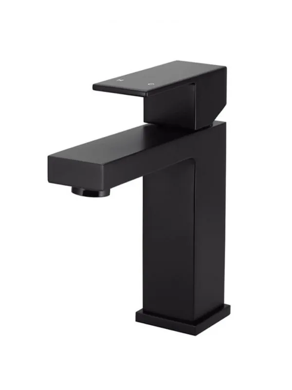 Meir | MATTE BLACK SQUARE BASIN MIXER