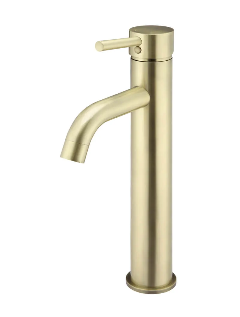 Meir | TIGER BRONZE ROUND TALL BASIN MIXER CURVED
